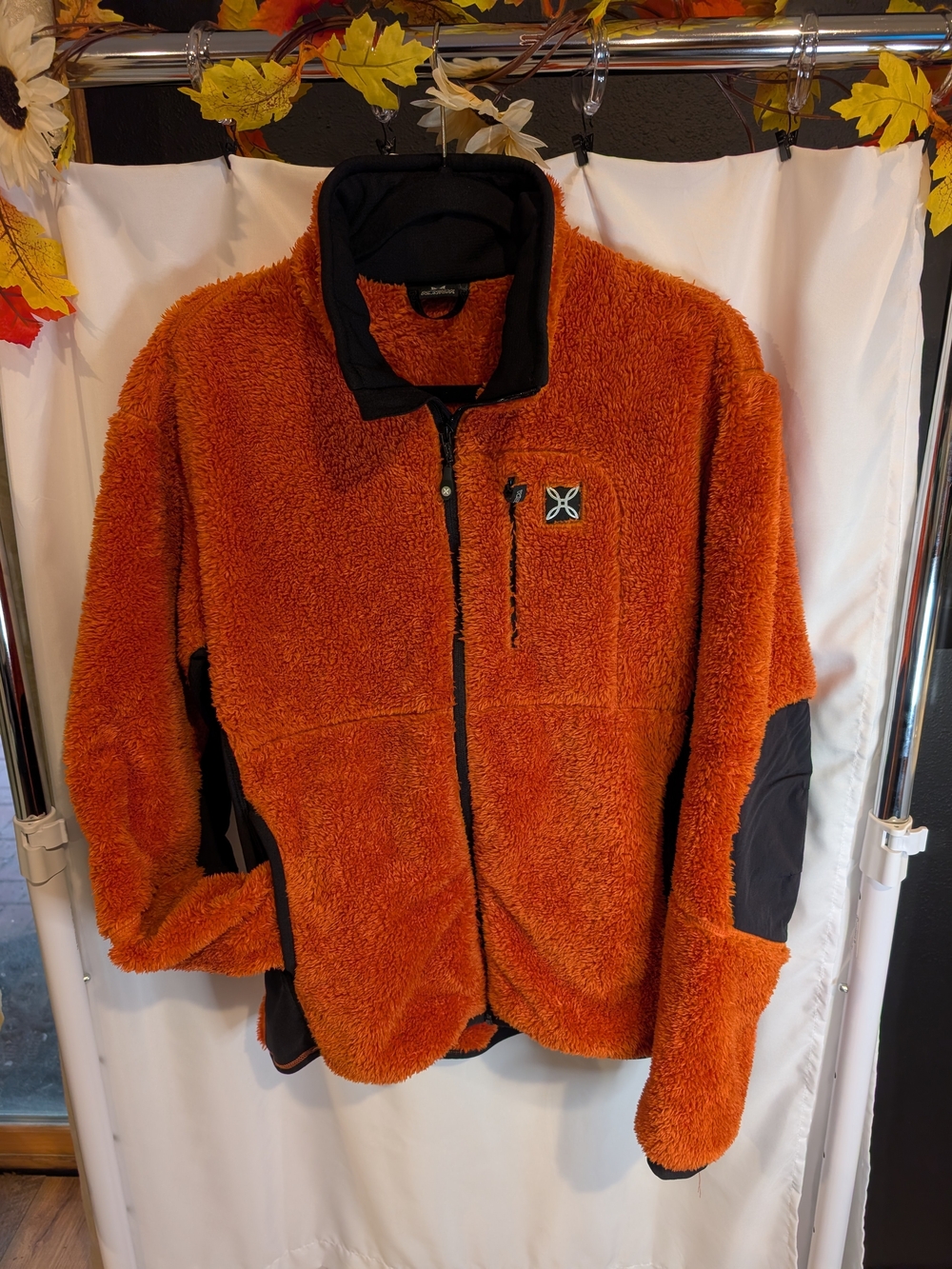 Montura High Pile Teddy Fleece Full Zip Jacket Orange Black Size L